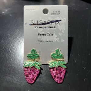 Sugarfix by Baublebar Berry Tale Crystal Strawberry Drop Earrings
